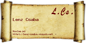 Lenz Csaba névjegykártya